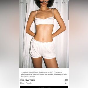 Cou cou intimates the bloomer short organic cotton Pointelle white XXL
